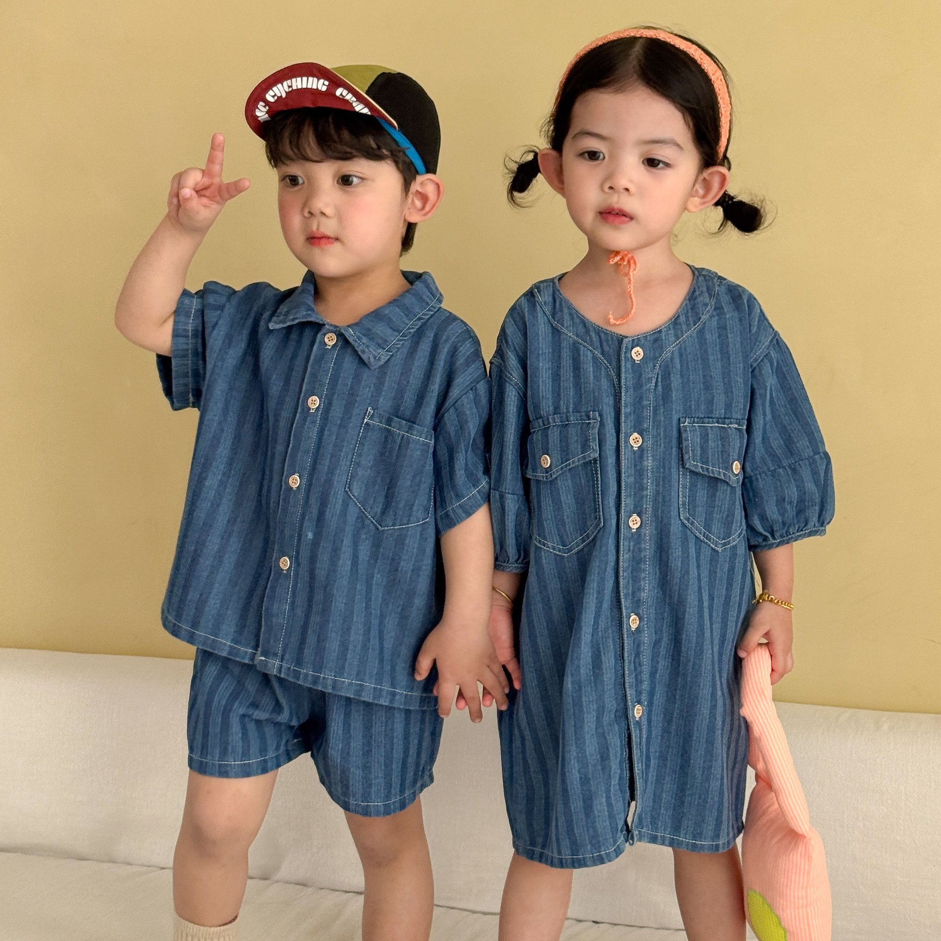 Children's Summer Denim Shirt Set photo 2