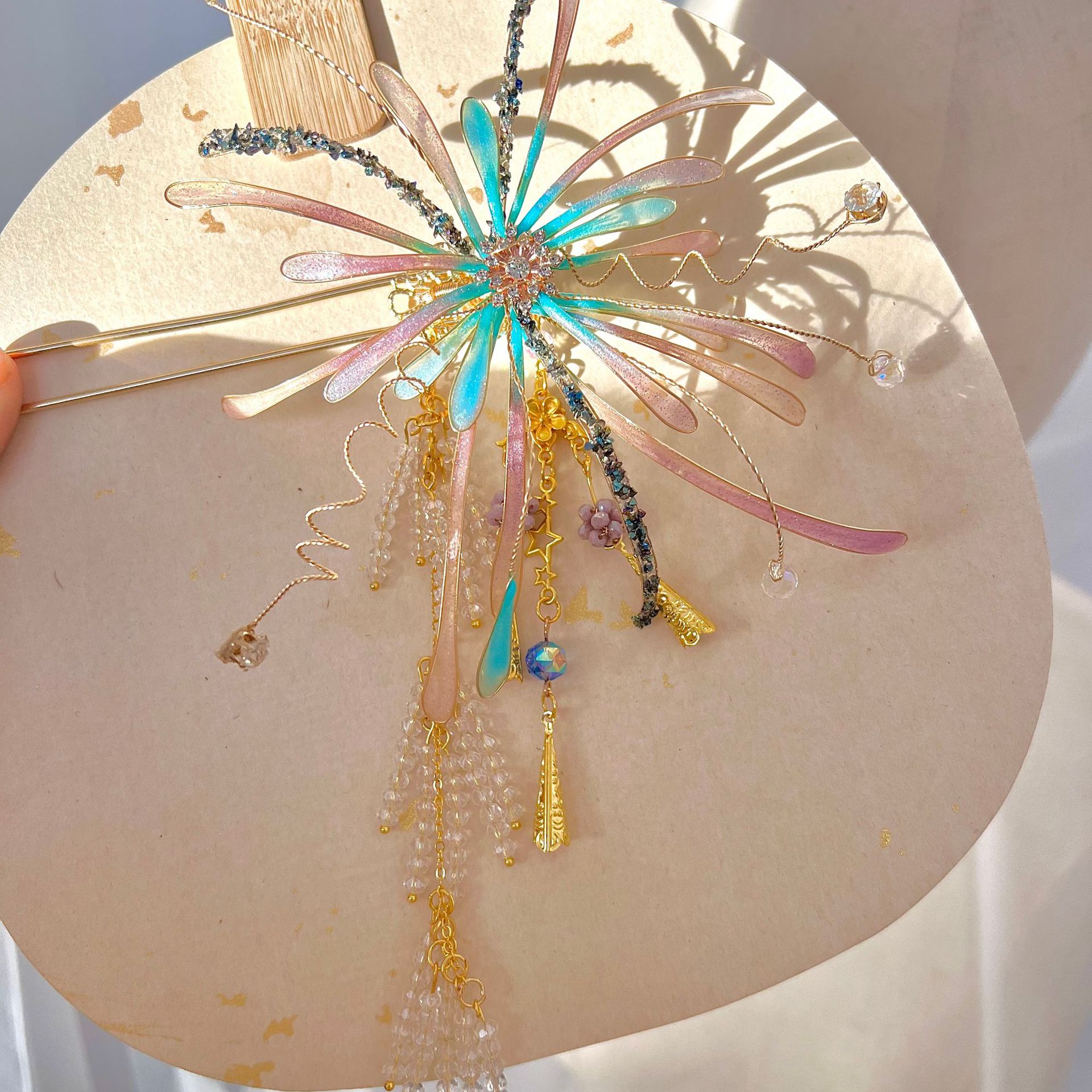 Glowing Firefly Firework Hairpin Hair Ornament Ancient-Style Hanfu Accessory photo 3