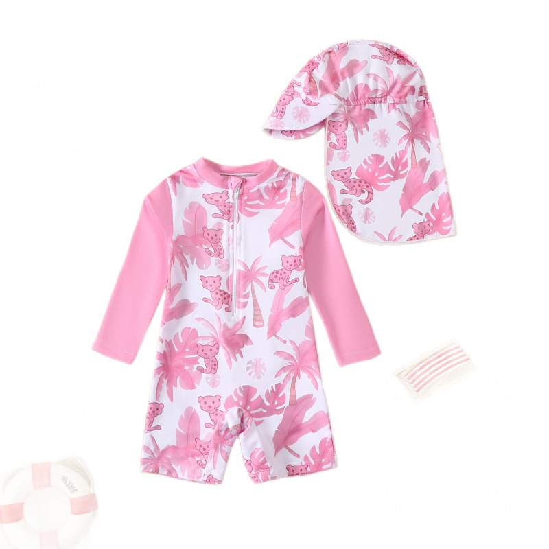Cute Zippered Wetsuit Modest One-piece Swimsuit photo 4