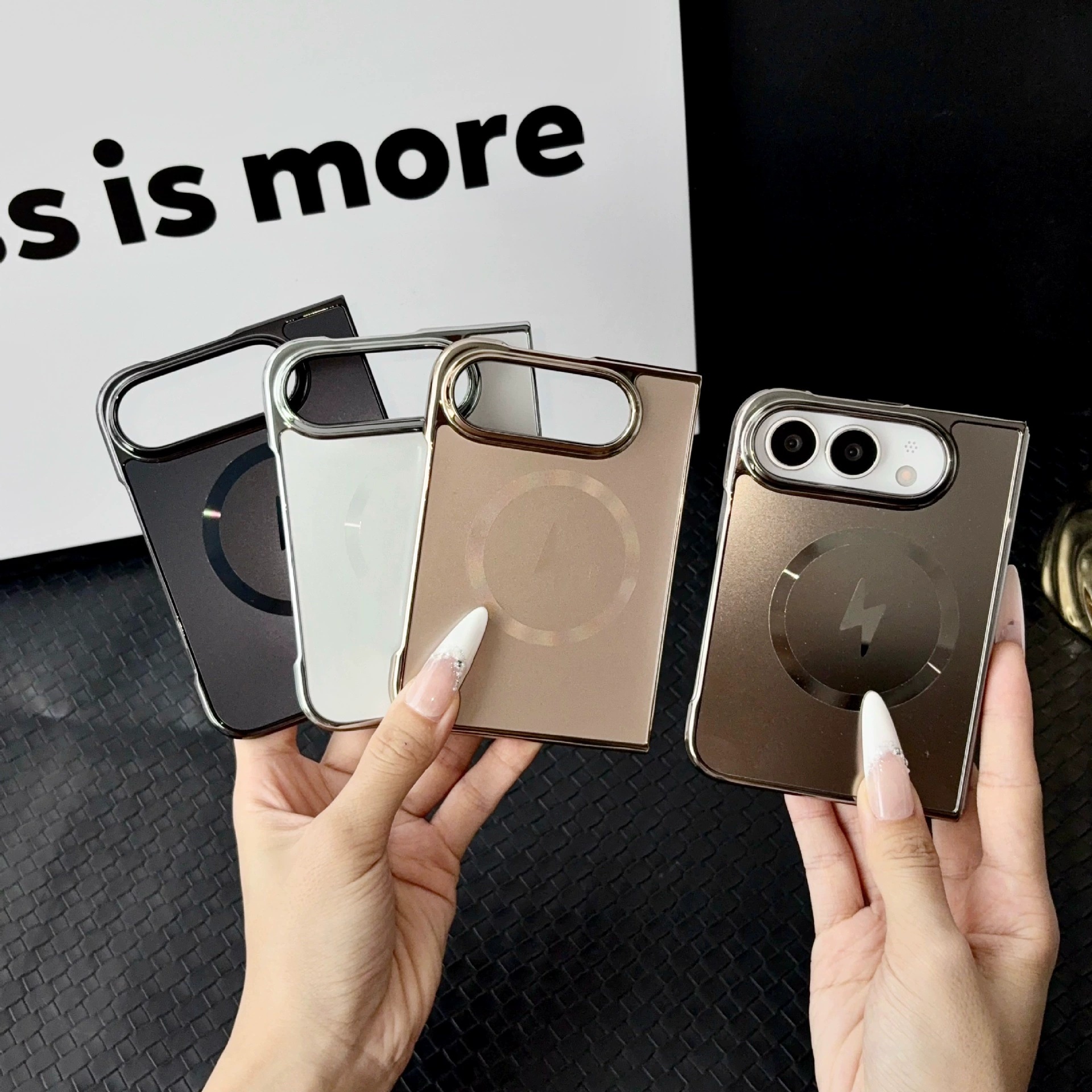 Matte Glitter Magnetic Suction Foldable Drop-proof Phone Case photo 2