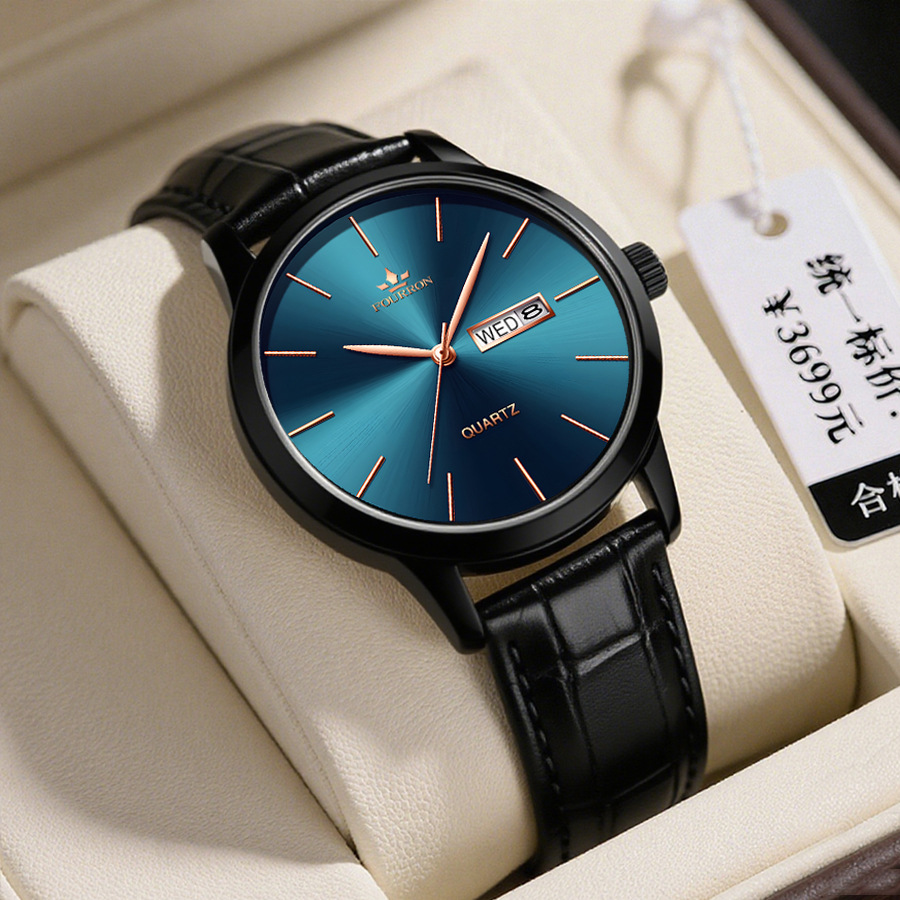 Men's Minimalist Watch With A Dual-calendar Leather Strap photo 6