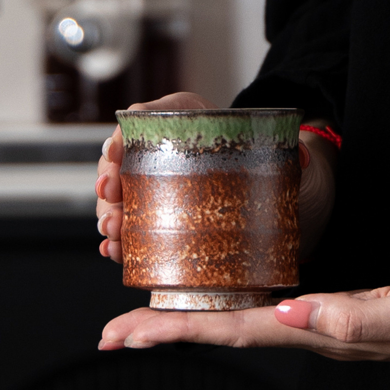 Bamboo-joint Kiln-transformation Ceramic Office Teacup photo 2