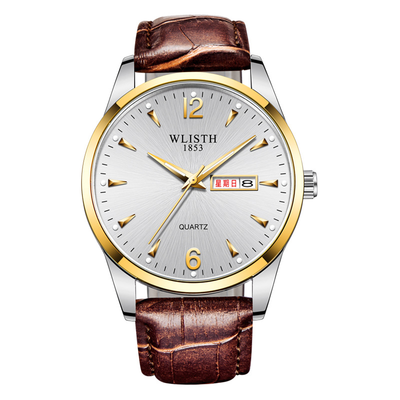 Luminous Waterproof Leather-Strap Quartz Watch For Men photo 8