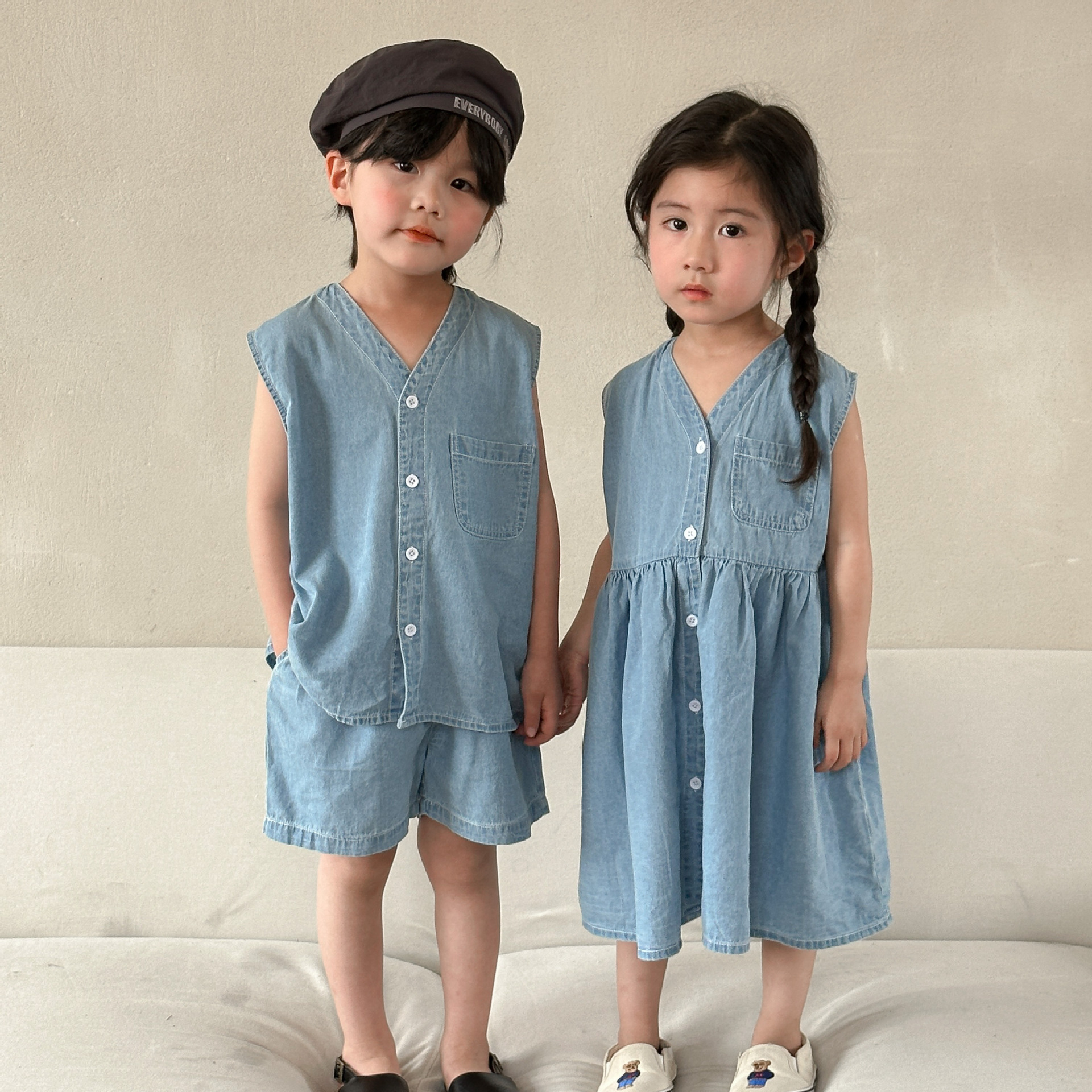 Summer Casual Vest And Shorts Set Sibling Matching Outfit photo 5