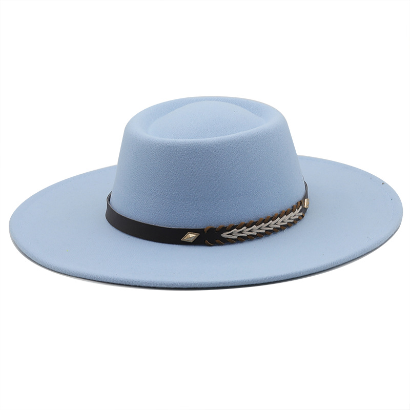 This Felt Hat Has A Dented Crown And Features A Wide Brim For Both Men And Women photo 6