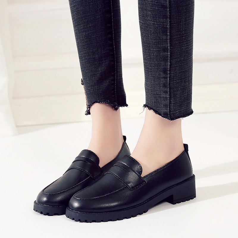 Korean-style Versatile Ulzzang Flat Shoes British-style Work Shoes photo 3