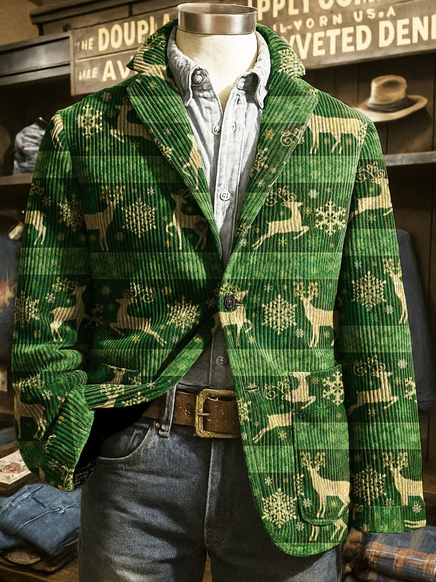 Christmas-themed Corduroy Suit With Pockets photo 6