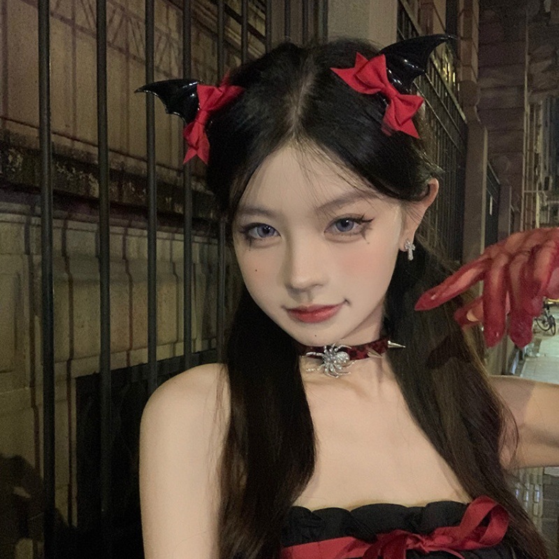 Devil Bat Bow Hair Clip Headdress photo 7