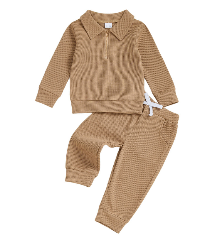 Childrens Cotton Polo-neck Long-sleeve Set photo 2