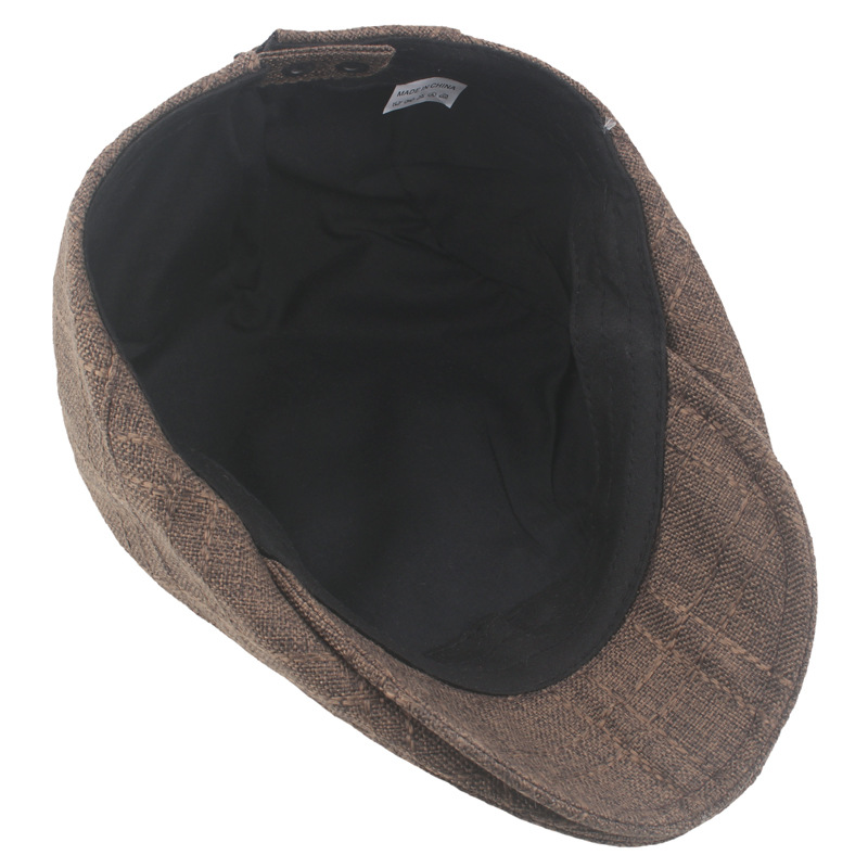 Mens Cotton Linen Vintage Peaked Cap photo 3