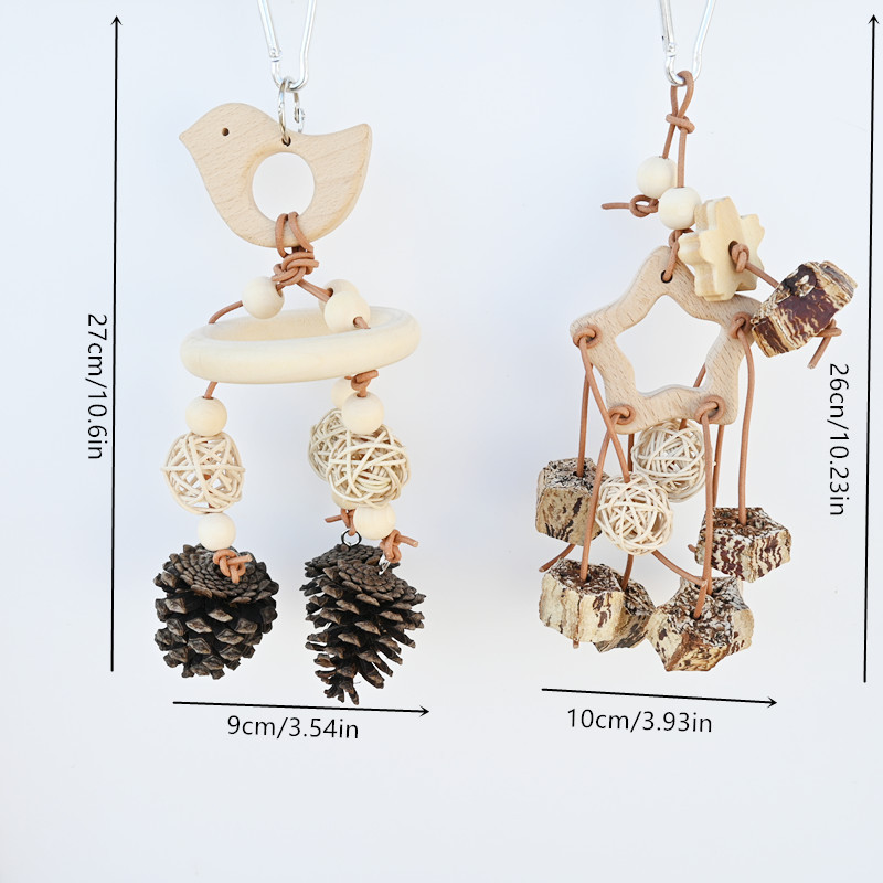 Parrot Bird Toy Wooden Nature Fruit Molar Relieving Stuffy Supplies photo 6
