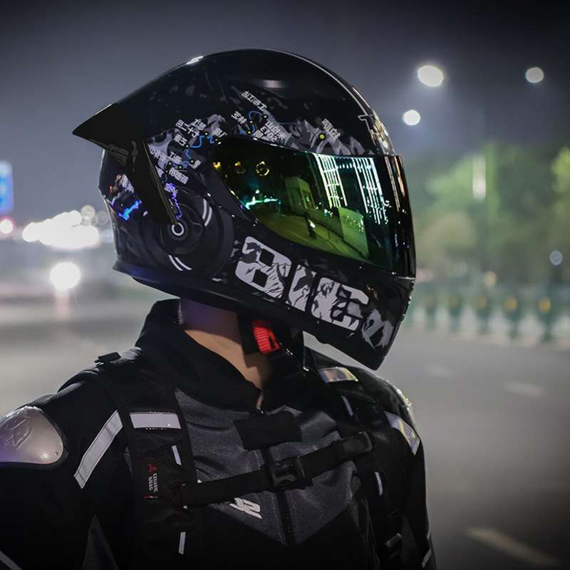 Motorcycle Helmet Mens Retro Chopper Aish Full-Cover Cool Electric Bike Safety Helmet photo 1