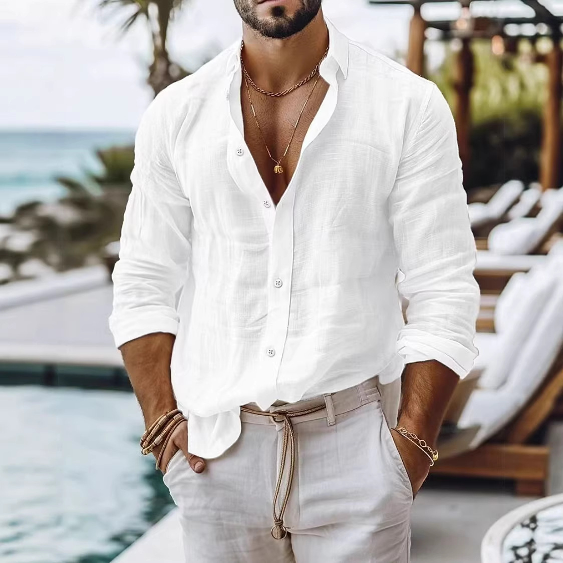 Men's Loose-fit Casual Versatile Long-sleeve Shirt photo 1