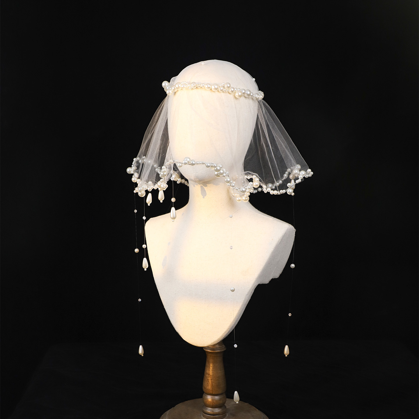 Pearl Tassel Veil Wedding Accessory Short Bridal Veil For Women photo 5