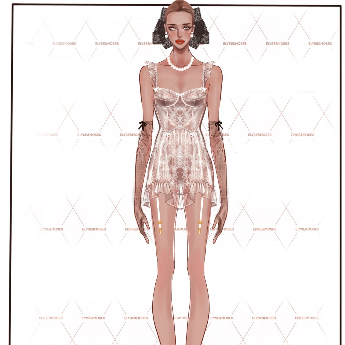 Sheer Mesh Nightgown Underwire Back Closure Polyester photo 4