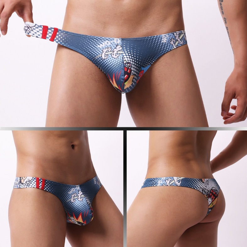 Mens Moisture-Wicking Low-Rise Underwear With Cartoon Print photo 5