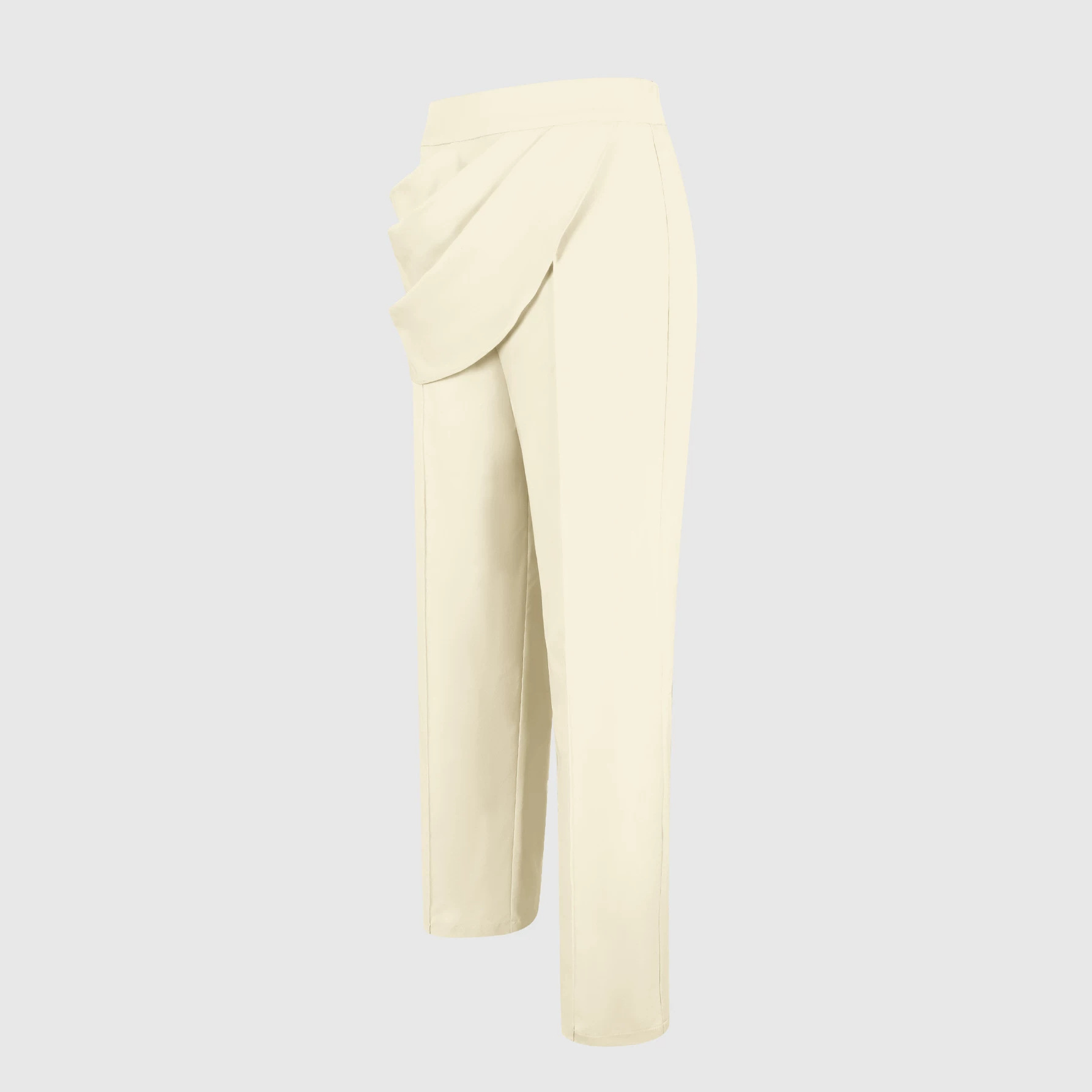 Design-focused Irregularly Crossed Mid-rise Tailored Trousers photo 4