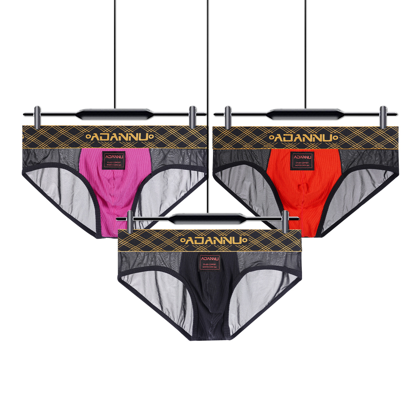 Golden Belt Mens Sexy Sheer Patchwork Underwear photo 5