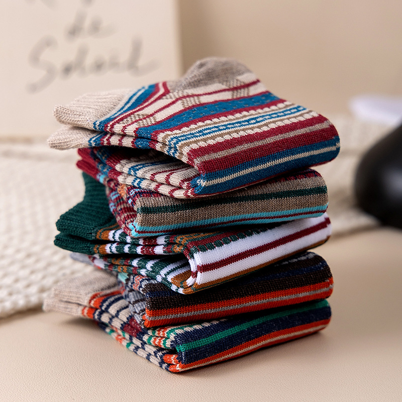 Mens Socks Harajuku-style Ankle Socks With Ethnic Patterns photo 7