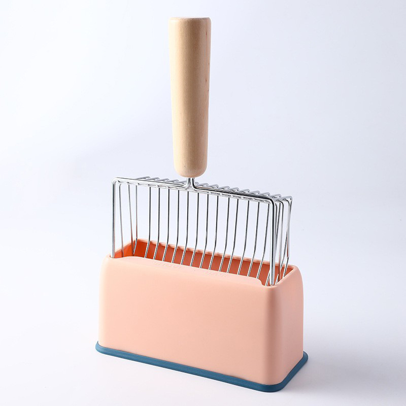 Wooden-handled Cat Litter Scoop Set With A Stand photo 4