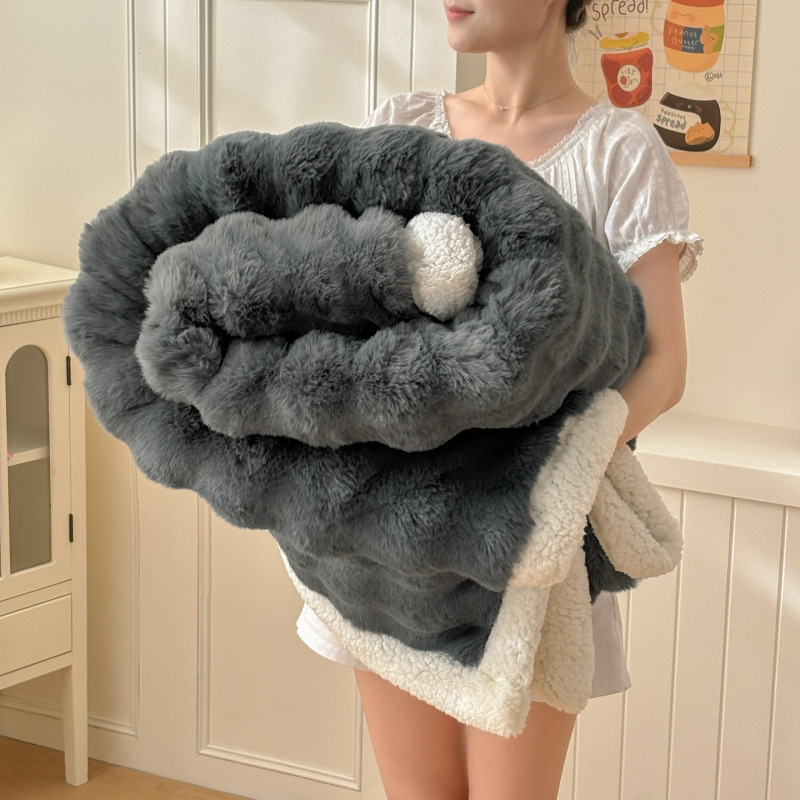 Bubble Double-layer Blanket Thickened For Warmth photo 6