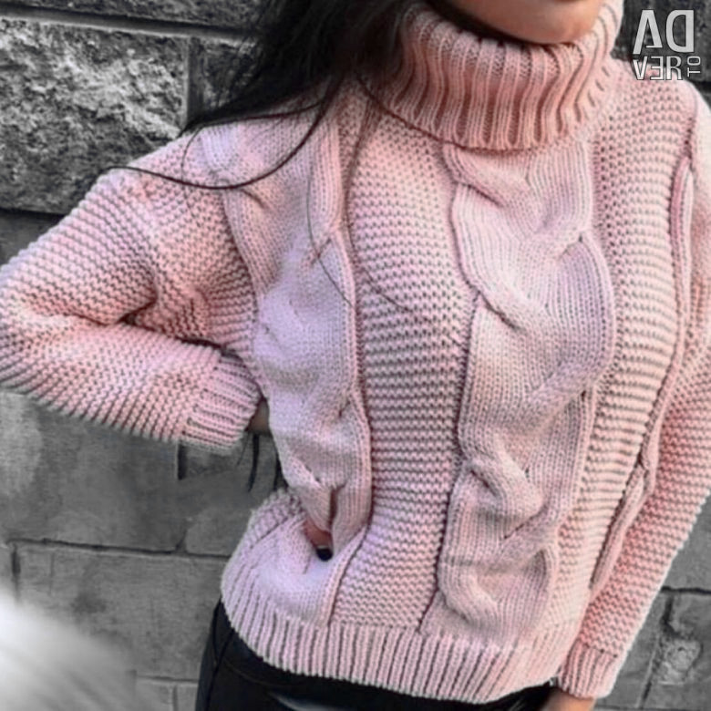 Women's Turtleneck Solid-Color Cable-Knit Pullover Casual Loose Sweater photo 8