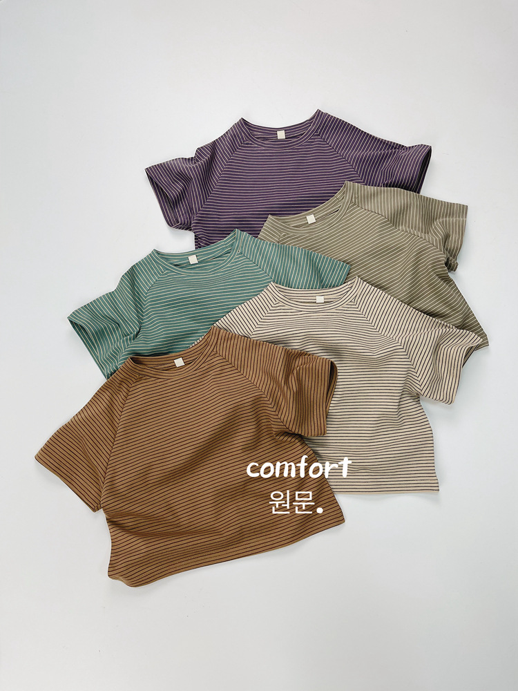 Boys And Girls Short-sleeve Striped Shirt photo 5