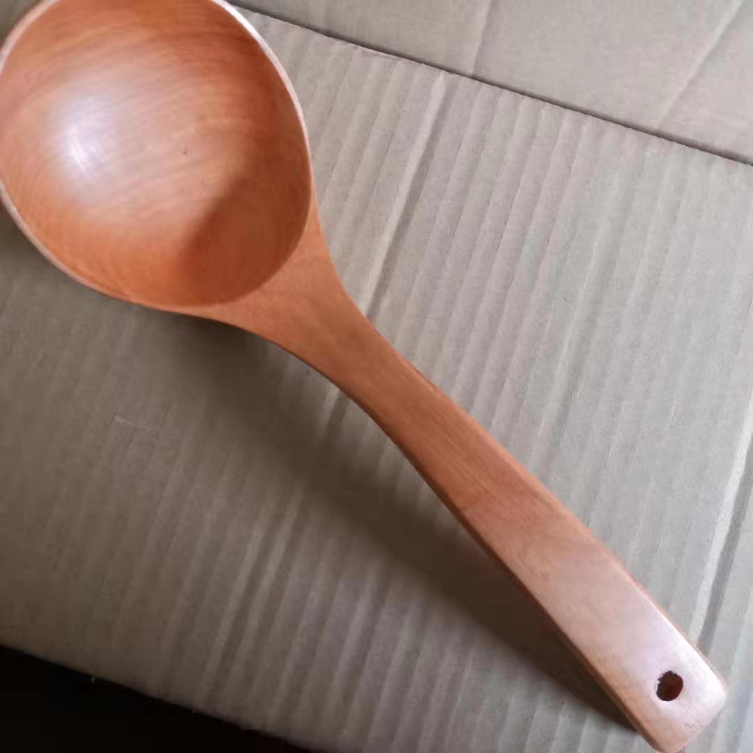 Large Rosewood Soup Spoon With A Curved Long Handle photo 3