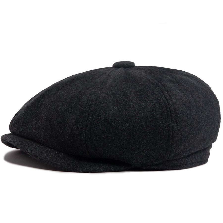 Solid-color Wool Octagonal Cap Mens British Beret photo 7