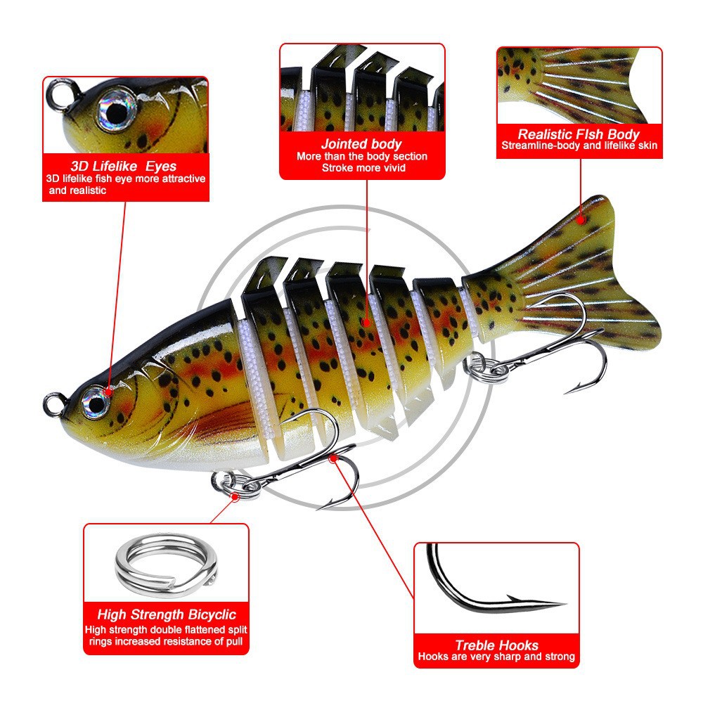 10cm Lure Fishing Bait Plastic Hard Bait Multi-Section Fish With 7 Segments photo 4