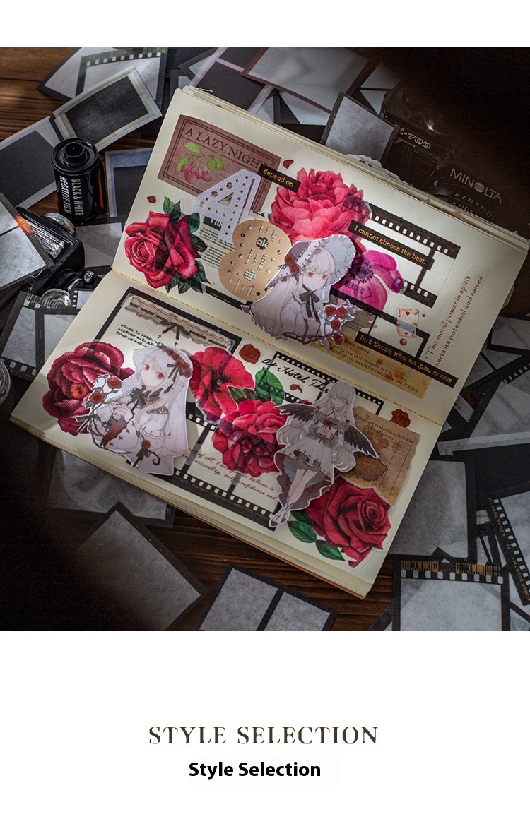 Beautiful Day Time Series Bottle Film Moon Flower Theme Washi Sticker Pack photo 7