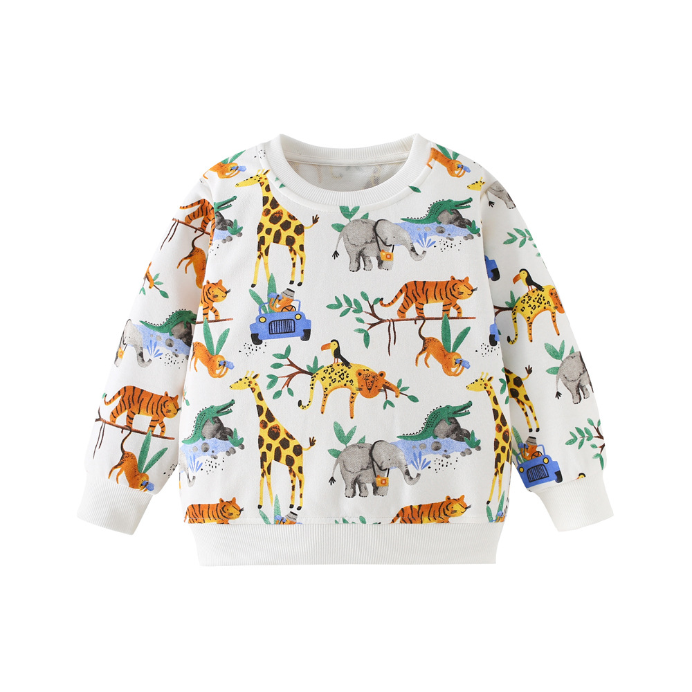 Childrens Cartoon Animal Crew-Neck Printed Sweatshirt photo 2