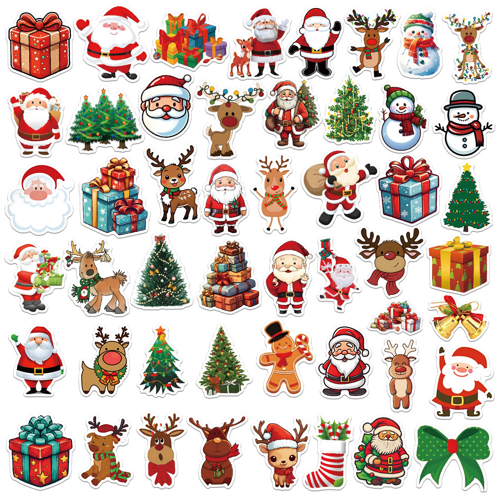 Santa Claus Stationery Scooter Notebook Waterproof Stickers photo 6