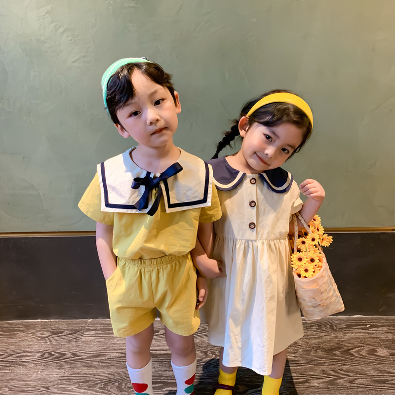 Boys' Korean-style Preppy Top And Shorts Set photo 6