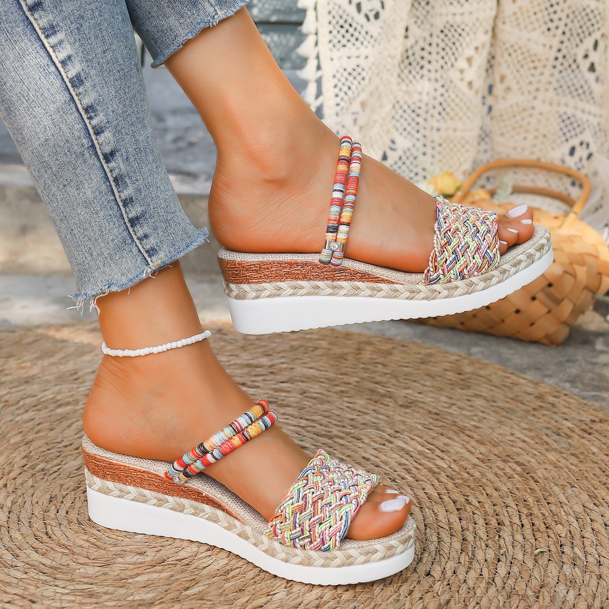 Women's Single-strap Buckle Wedge Sandals photo 2