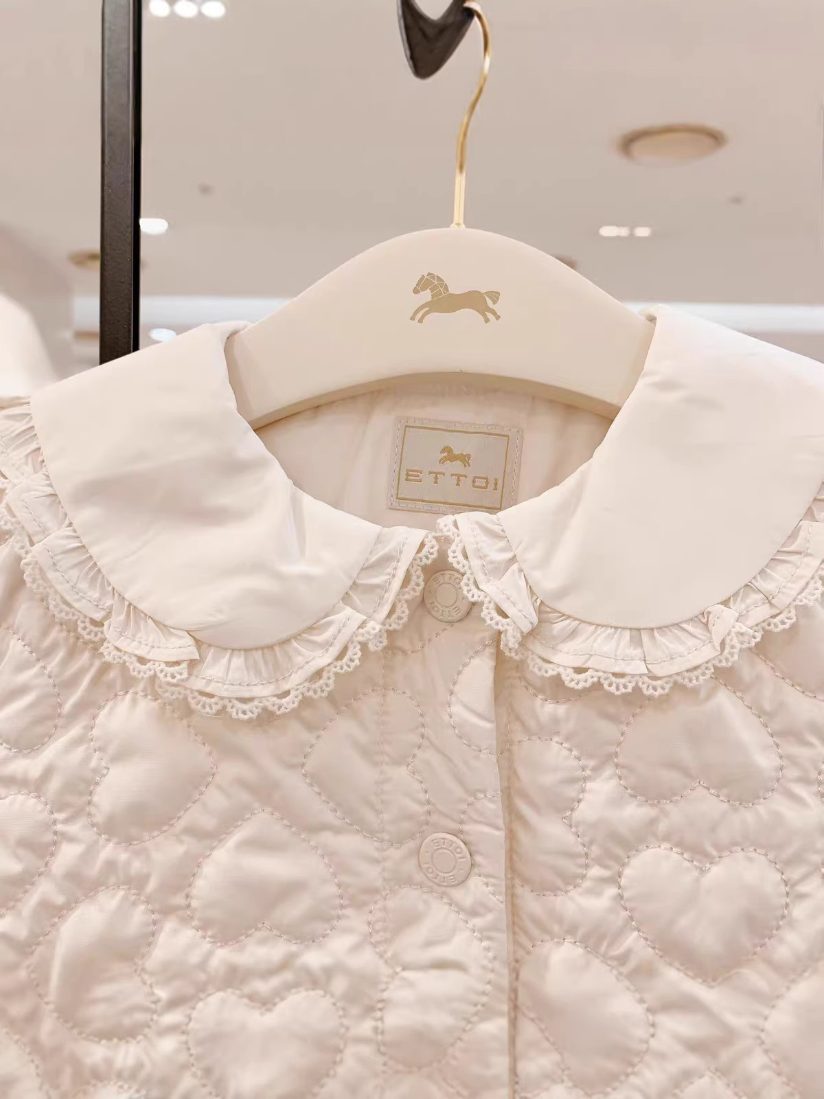 Spring Girls' Lace-trimmed Thin Quilted Jacket photo 2