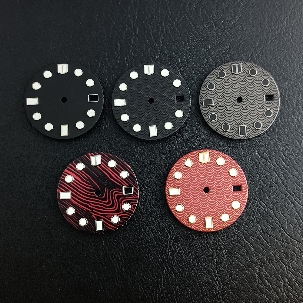 28.5mm Fish-scale Pattern Luminous Dial Suitable For NH35NH36 Mechanical Movement Watch Dial Accessories photo 2