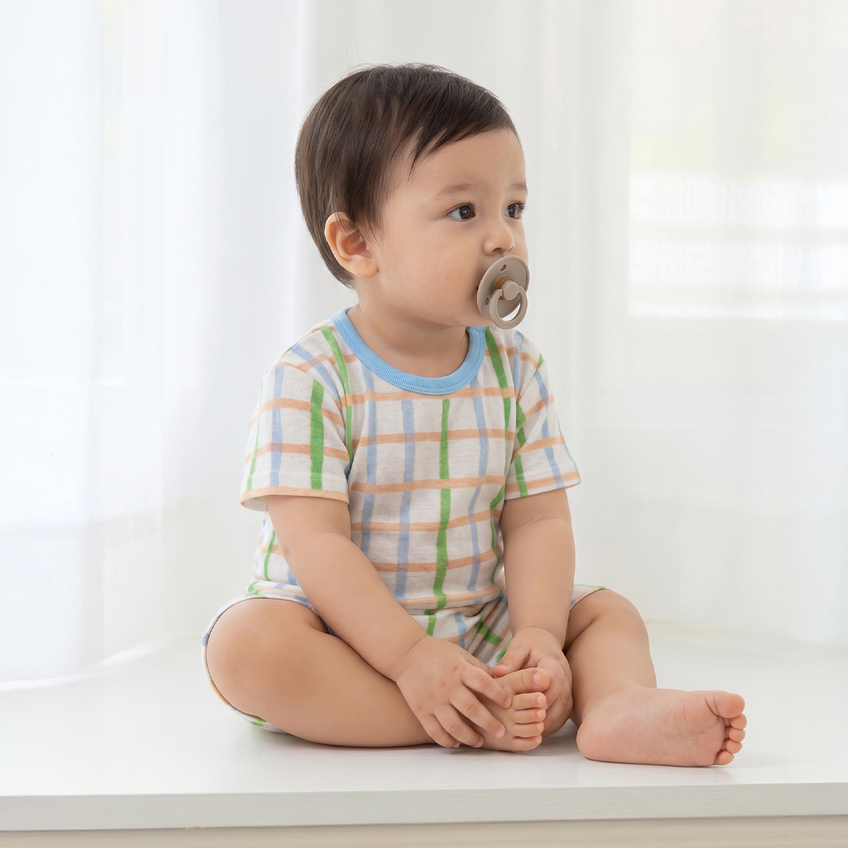 Baby Mesh Breathable Thin Short-sleeve Onesie photo 4