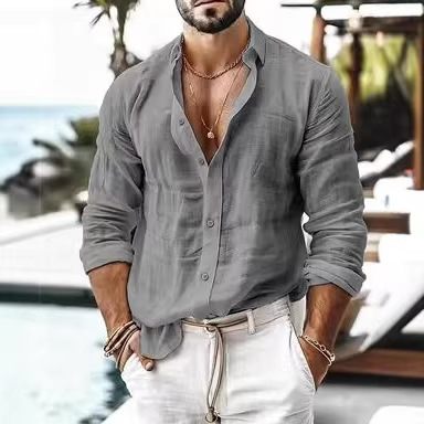 Men's Loose-fit Casual Versatile Long-sleeve Shirt photo 5