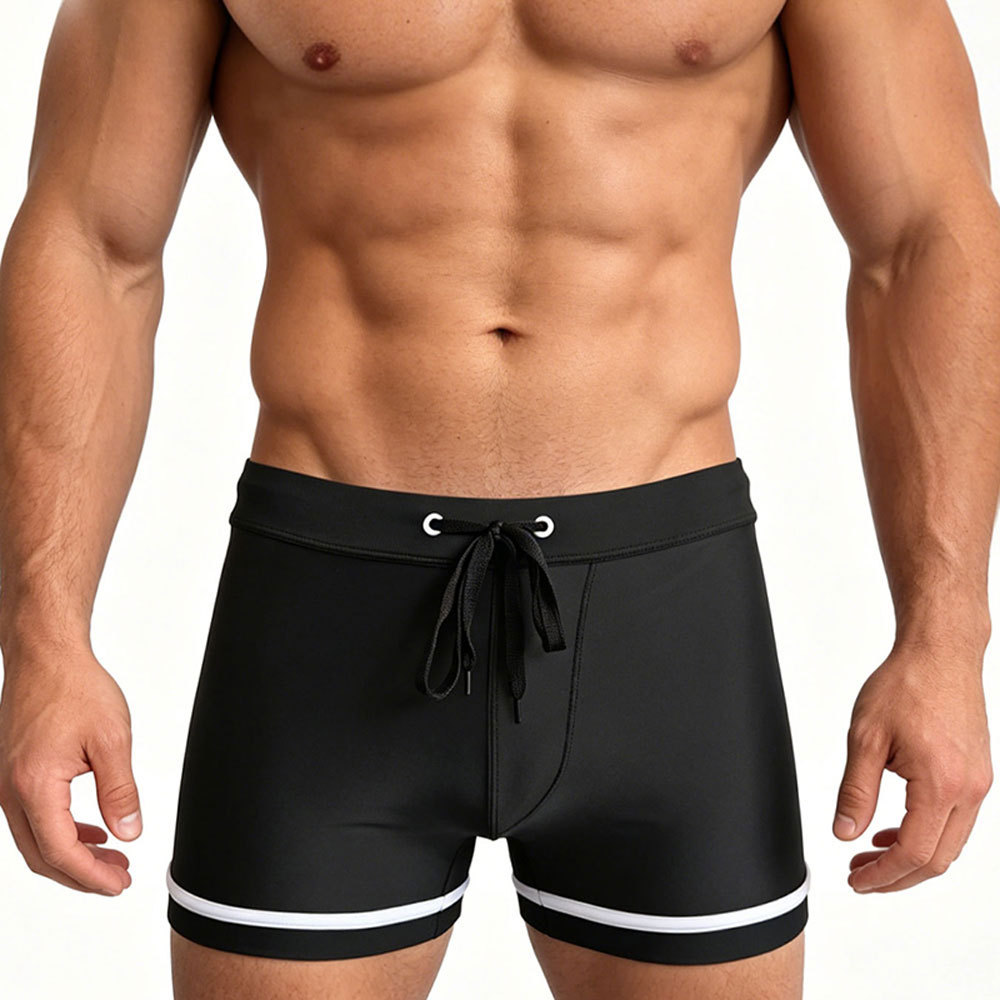 Mens Color-Block Minimalist Three-Dimensional Boxer Briefs With Cups photo 2