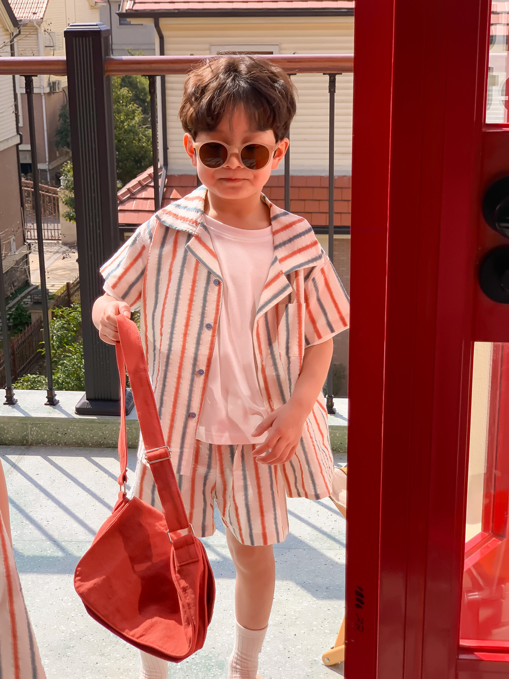 Striped Vest Dress And Short-sleeve Shorts Set photo 4