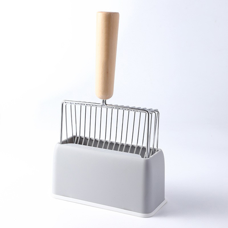 Wooden-handled Cat Litter Scoop Set With A Stand photo 6