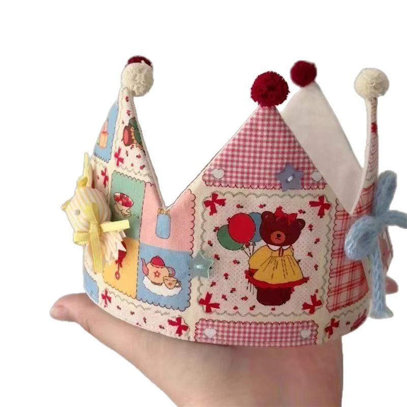 Cute Handmade Bow Little Bear Birthday Crown photo 5