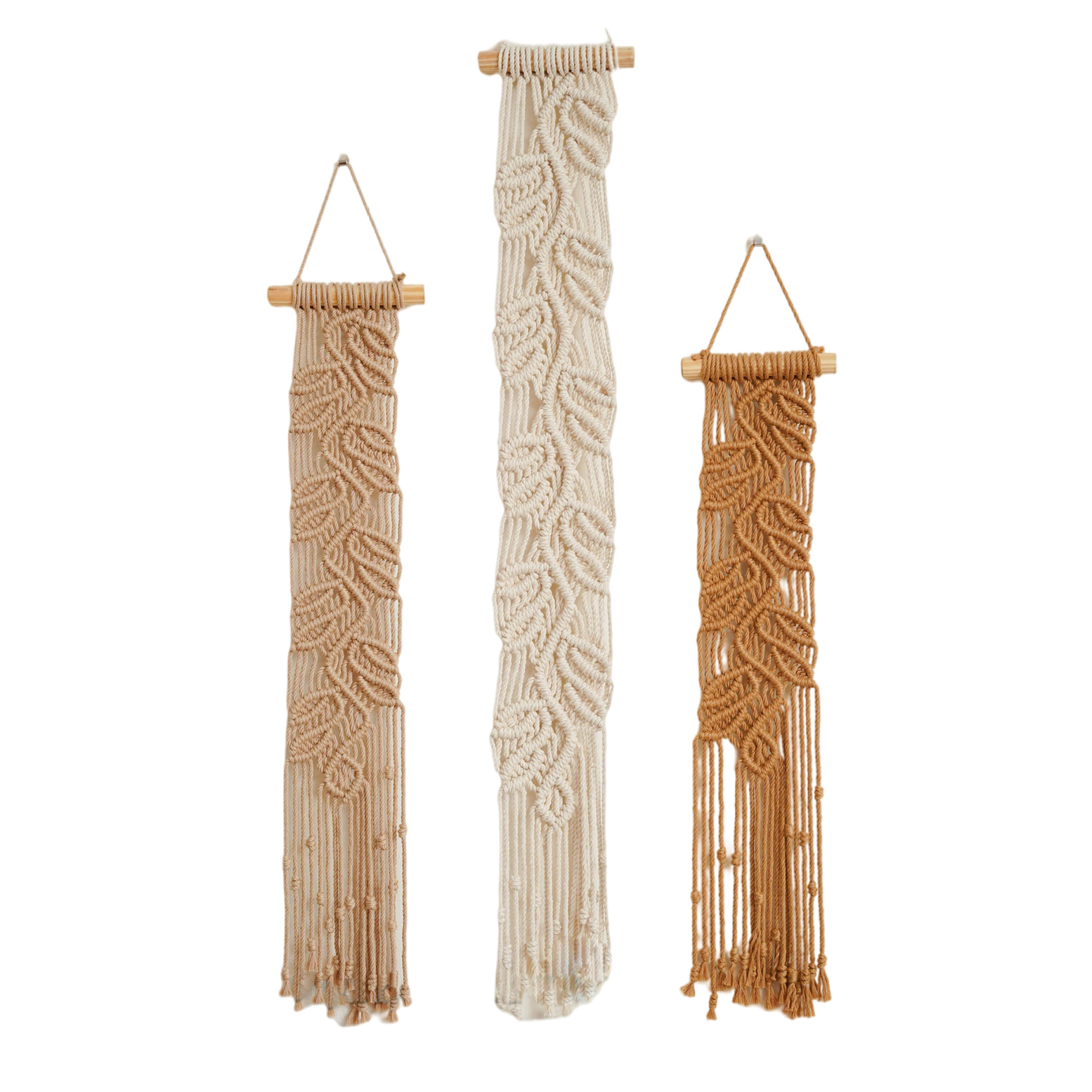 Hand-woven Cotton Rope Leaf Tapestry Bohemian Style photo 7