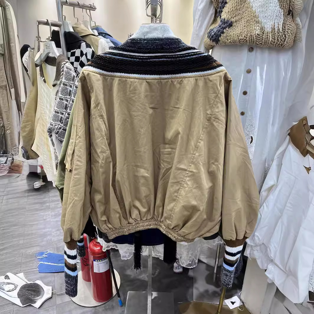 Arrival Fashionable Womens Jacket With Rivet Detailing Color-block Patchwork And Tassel Accents photo 4