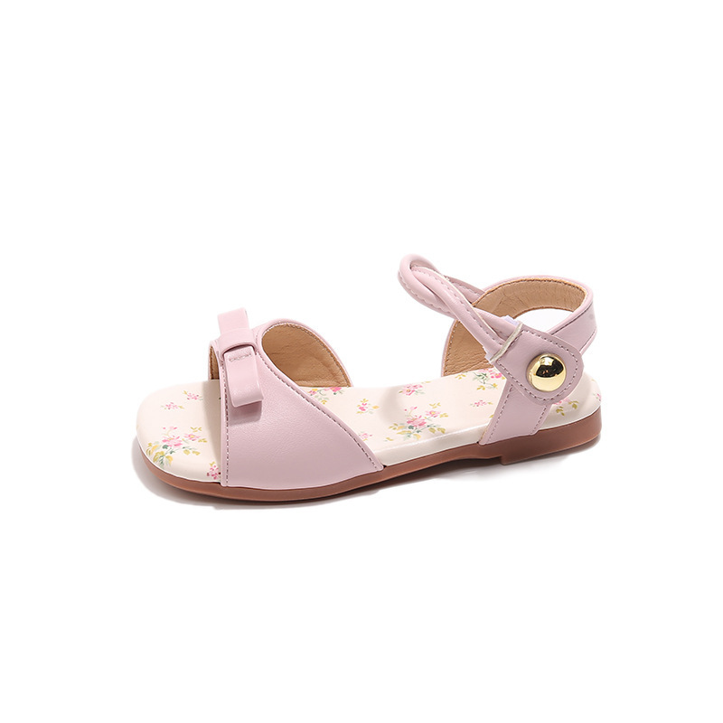 Summer New Korean-style Girls Princess Shoes With A Bow And A Strap Across The Foot photo 3
