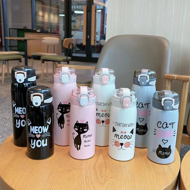 Handy Straw Cup Cute Bear Design For Students And Couples photo 1