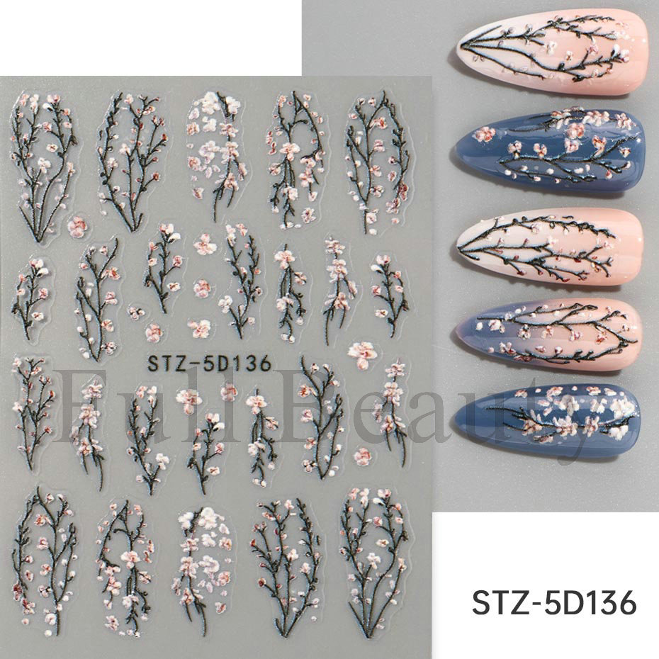Ins-style Embossed 3D Adhesive Nail Stickers photo 2