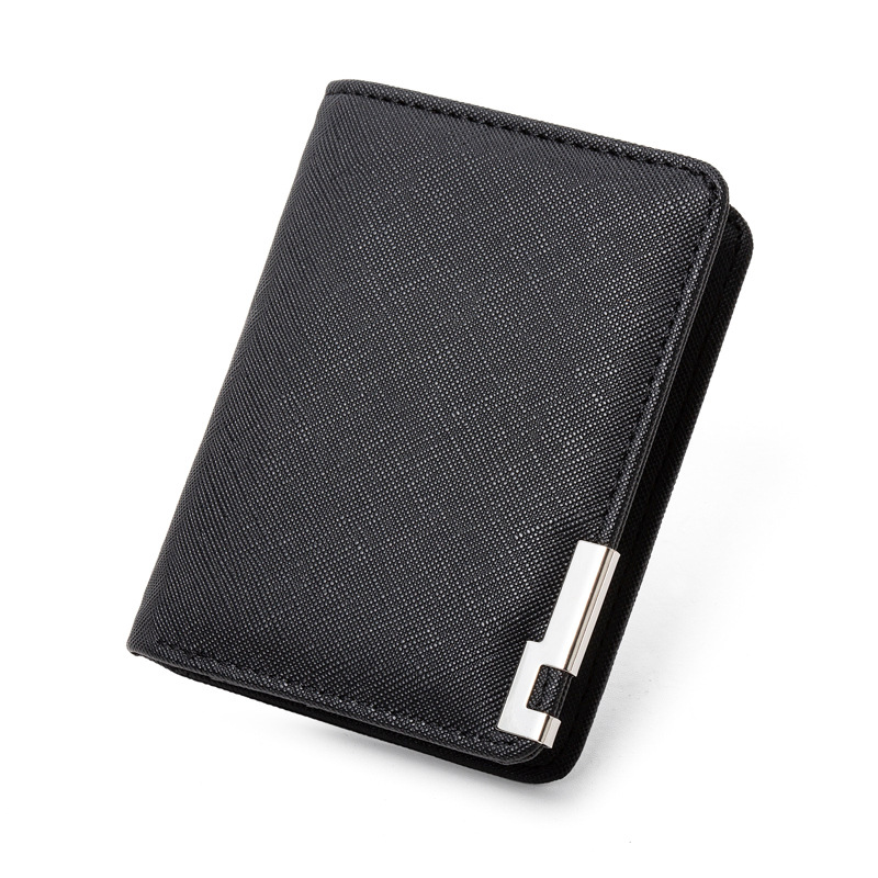 Mens Ultra-thin Short Wallet With Metal Trim photo 2