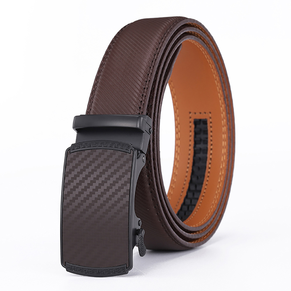 Mens Second-layer Leather Belt With Automatic Buckle photo 5